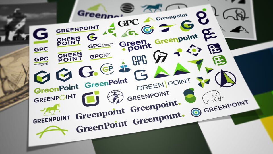 Greenpoint Capital - Financial services brand development showing concepts