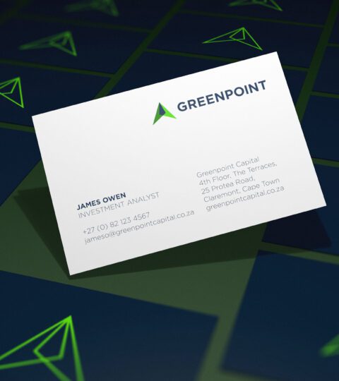 Greenpoint Capital - Financial services stationery design featuring business card